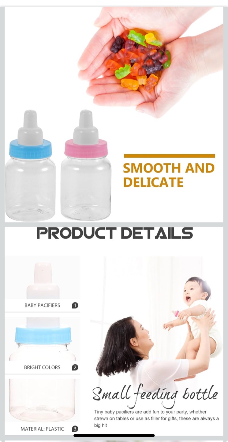 24pcs Mini Baby Bottle Candy Favors - Blue & Pink - photo 3