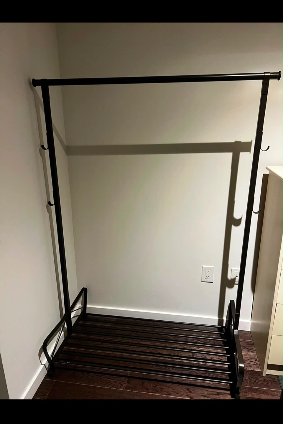 Black Metal Garment Rack with Shoe Shelf