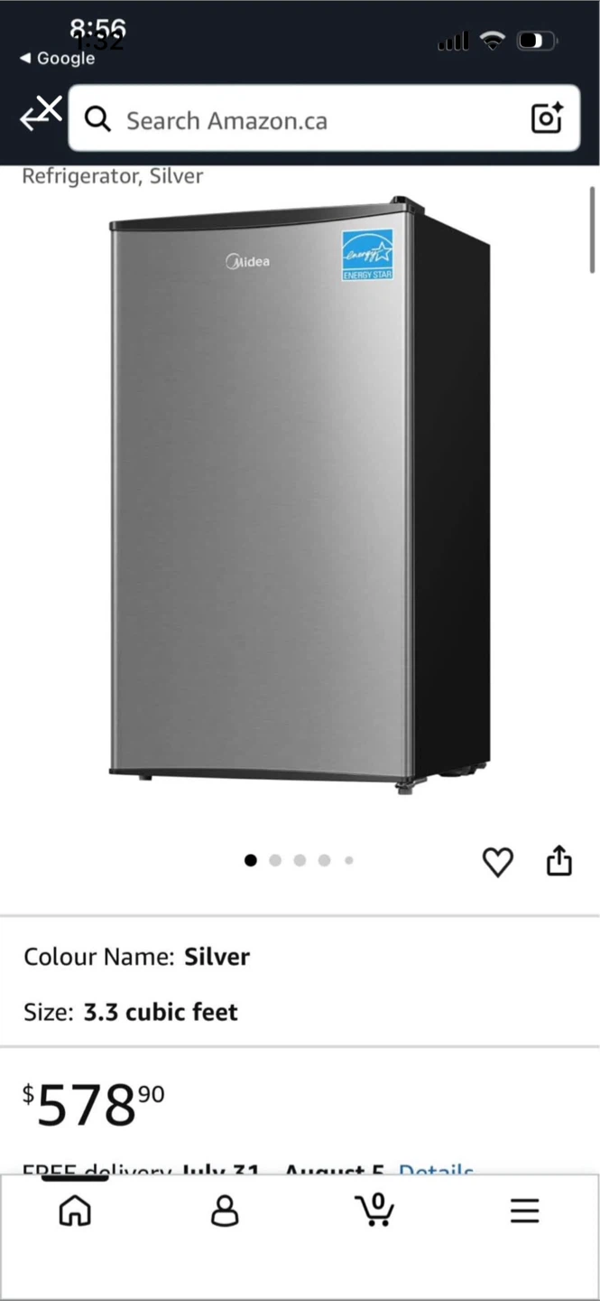 Midea 3.3 Cu Ft Compact Refrigerator - Silver - photo 3