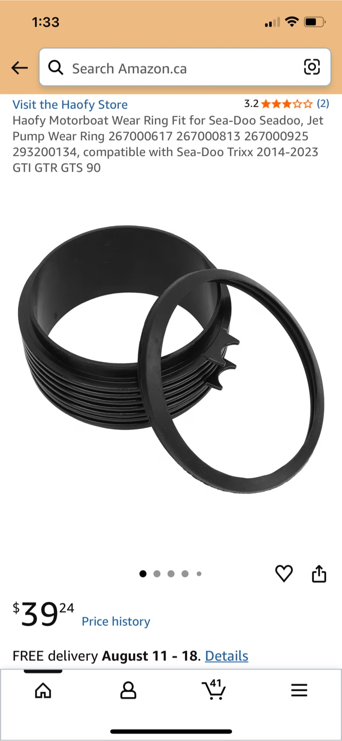 Motorboat Wear Ring Fit for Sea-Doo Jet Pump