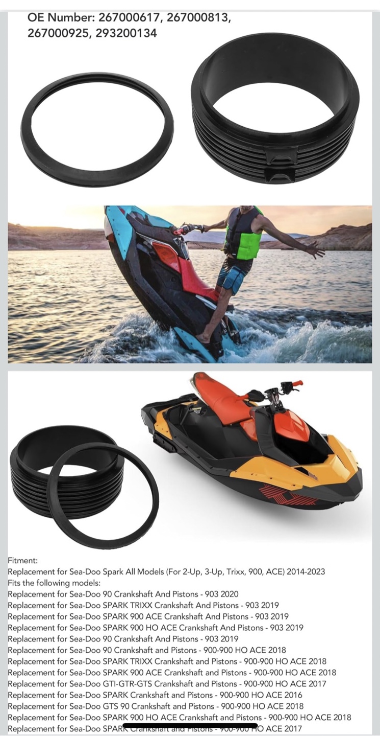 Motorboat Wear Ring Fit for Sea-Doo Jet Pump - photo 2