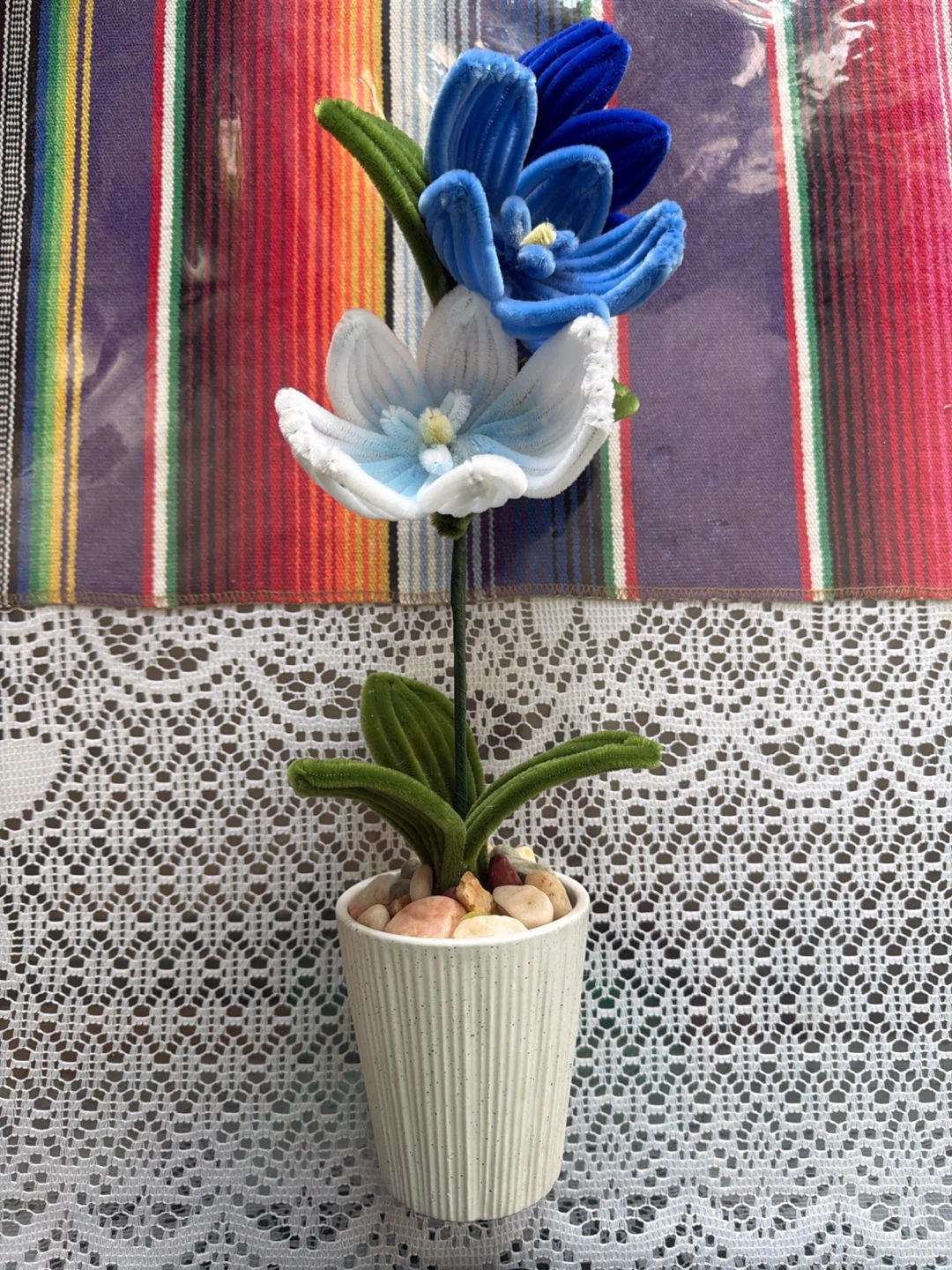 Artificial Blue Orchid Plant in Pot