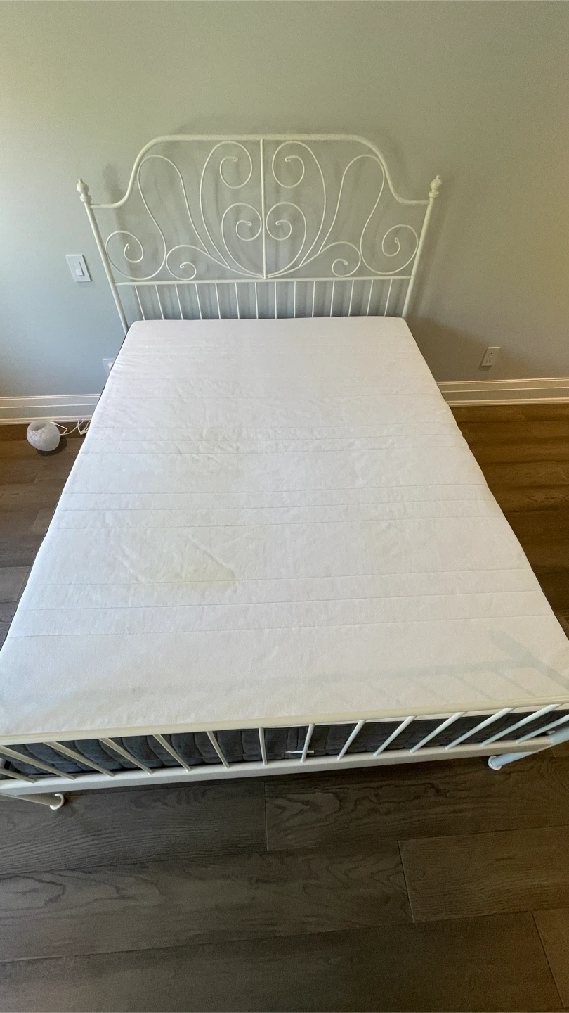 Queen-size IKEA LEIRVIK Metal Bed Frame - White