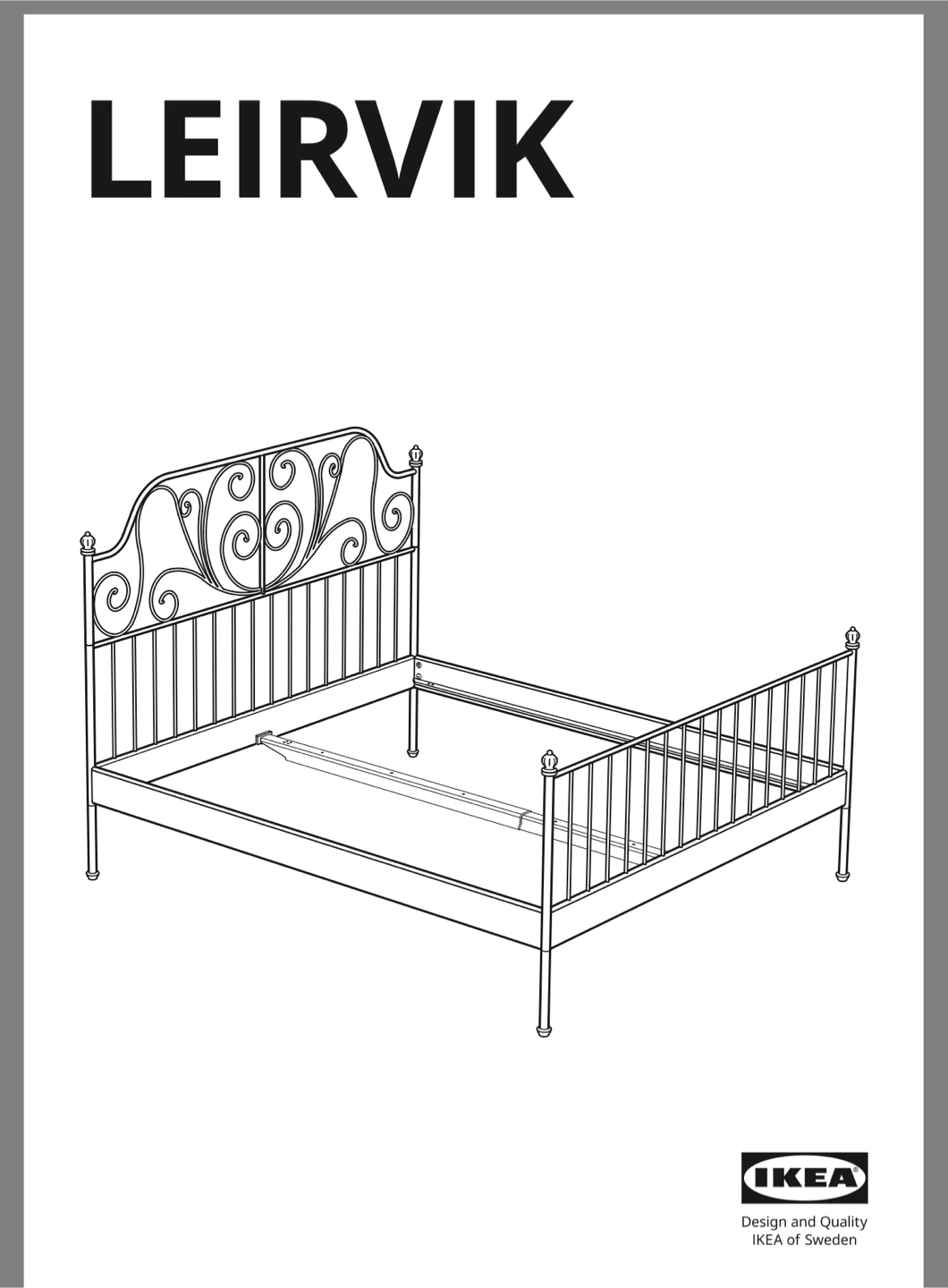 Queen-size IKEA LEIRVIK Metal Bed Frame - White - photo 2