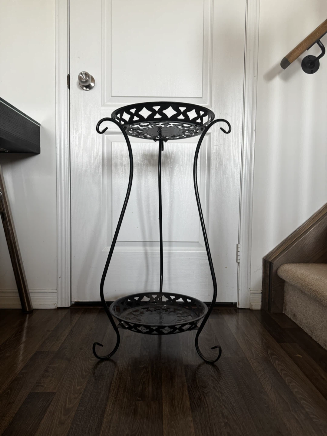 Black 2-Tier Metal Plant Stand - photo 2