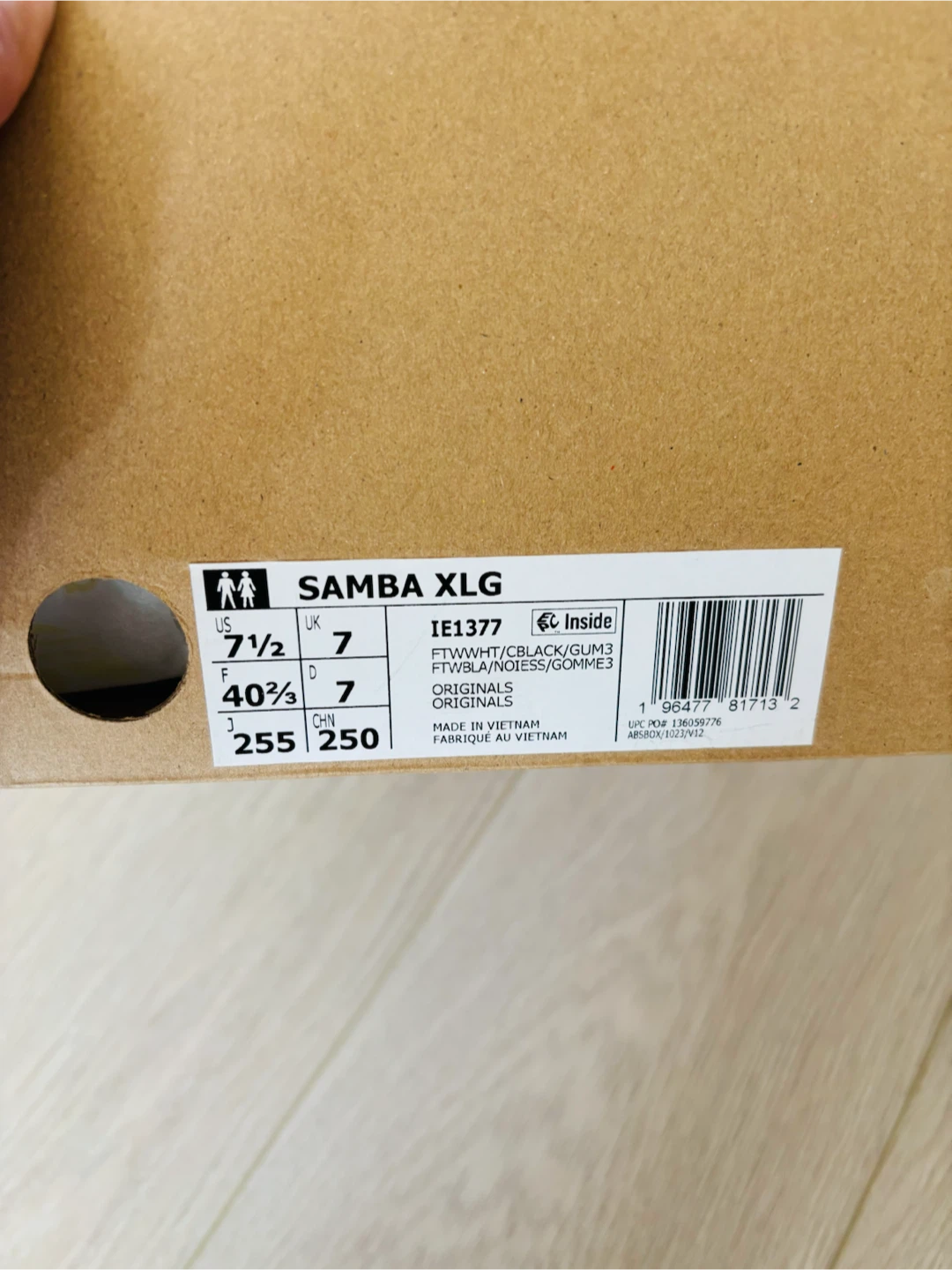Adidas Samba XLG Shoes - White/Black - Size 7 - photo 3