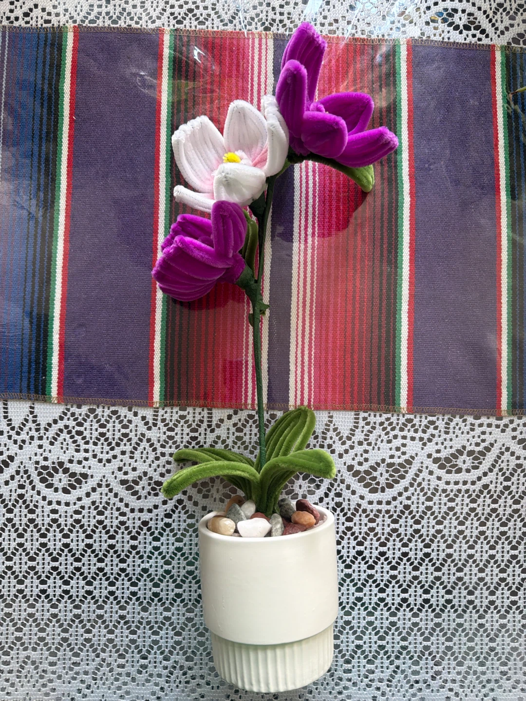 Artificial Blue Orchid Plant in Pot - photo 4