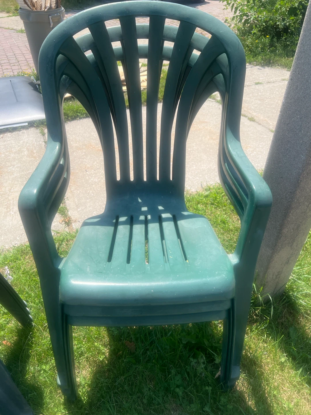 Green Stackable Plastic Patio Chairs