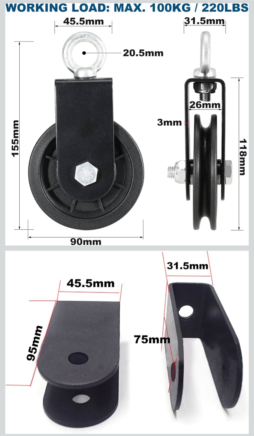 Silent Cable Pulley 360 Degree Rotation Detachable - photo 2