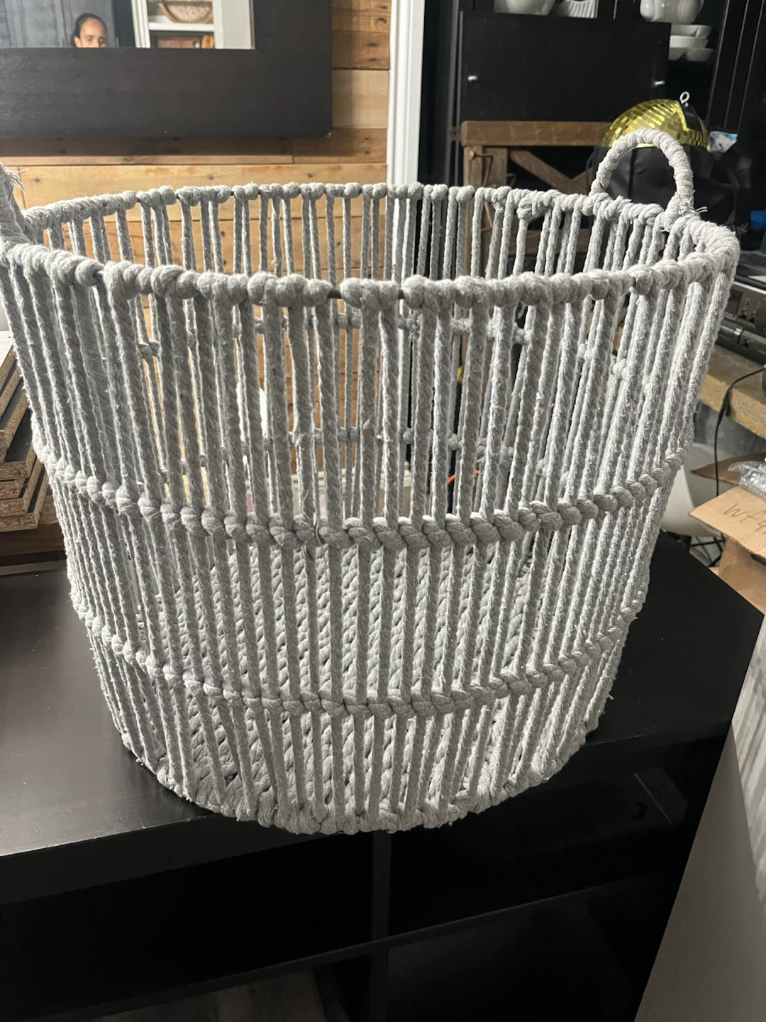Grey Rope Storage Basket with Handles - photo 4