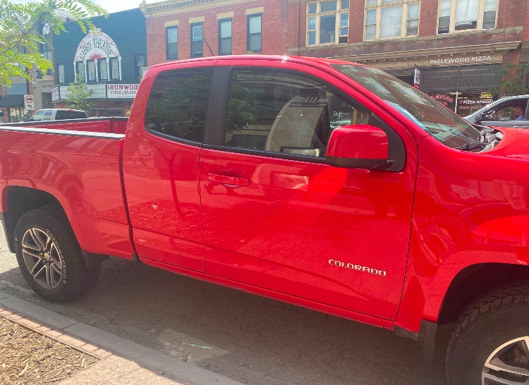 Red Chevrolet Colorado Pickup Truck