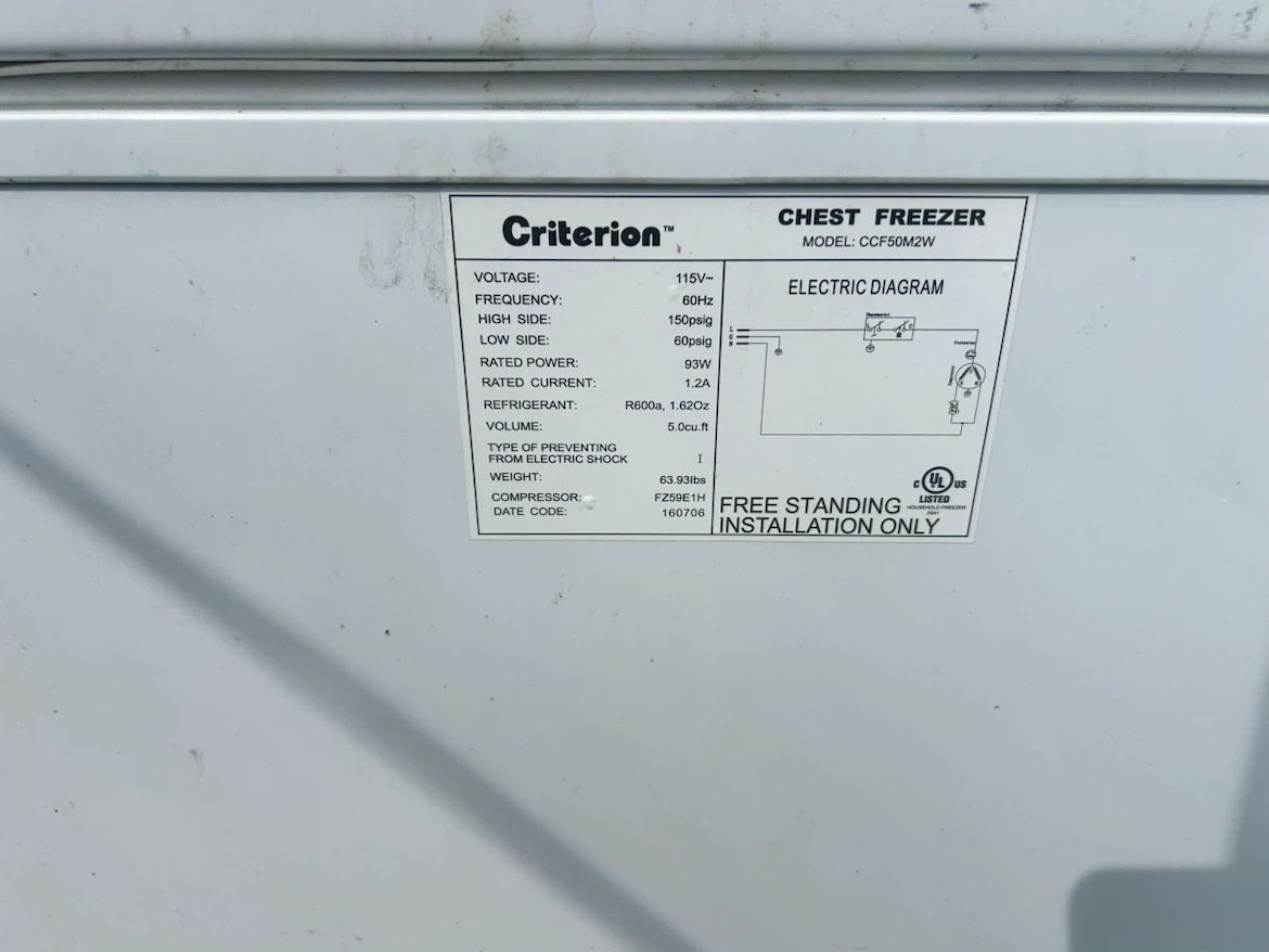 Criterion Chest Freezer CCF50M2W - photo 3