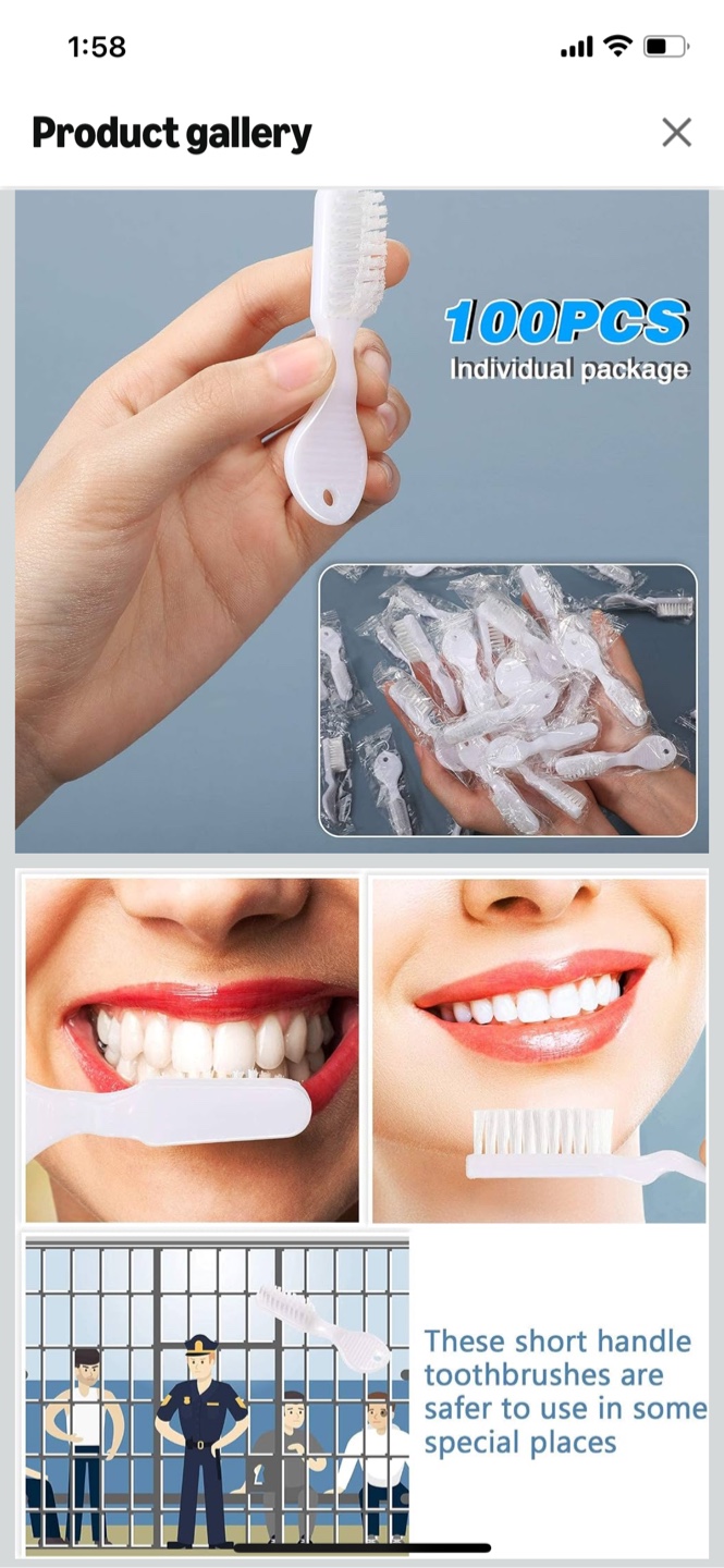 100 Soft Bristles Toothbrushes - Travel Size - photo 3