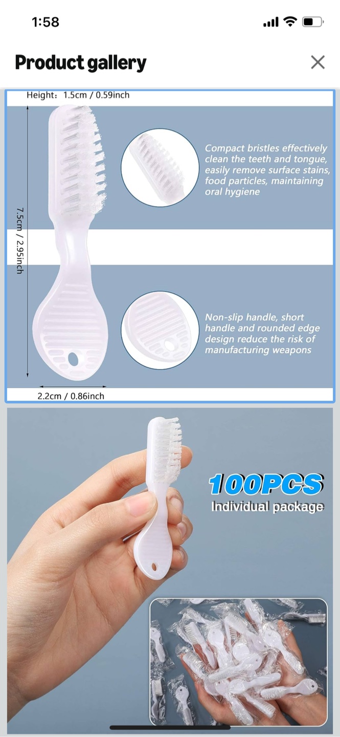 100 Soft Bristles Toothbrushes - Travel Size - photo 2