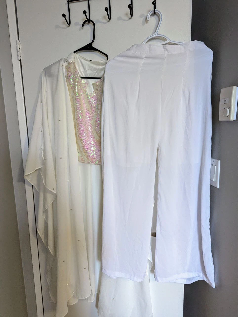 White sequin abaya set - photo 2