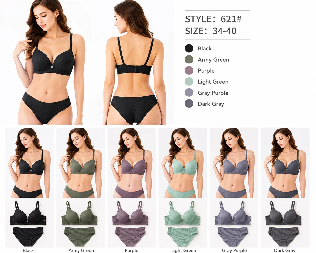 Women's Bra and Panty       621# Set 34-40
