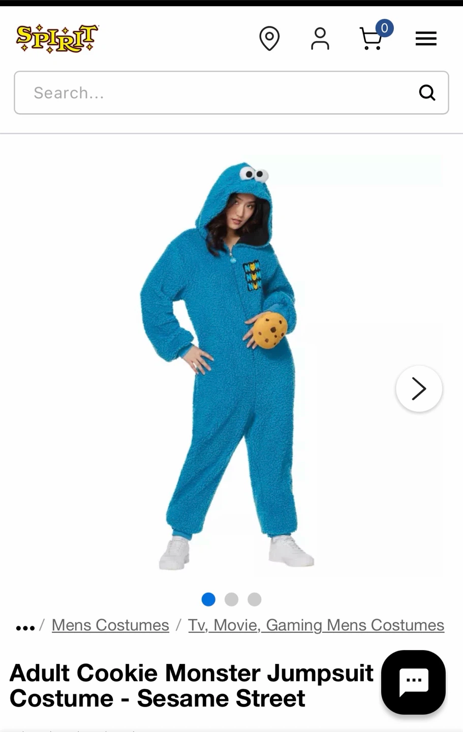 Adult Cookie Monster Jumpsuit Costume - Sesame Street