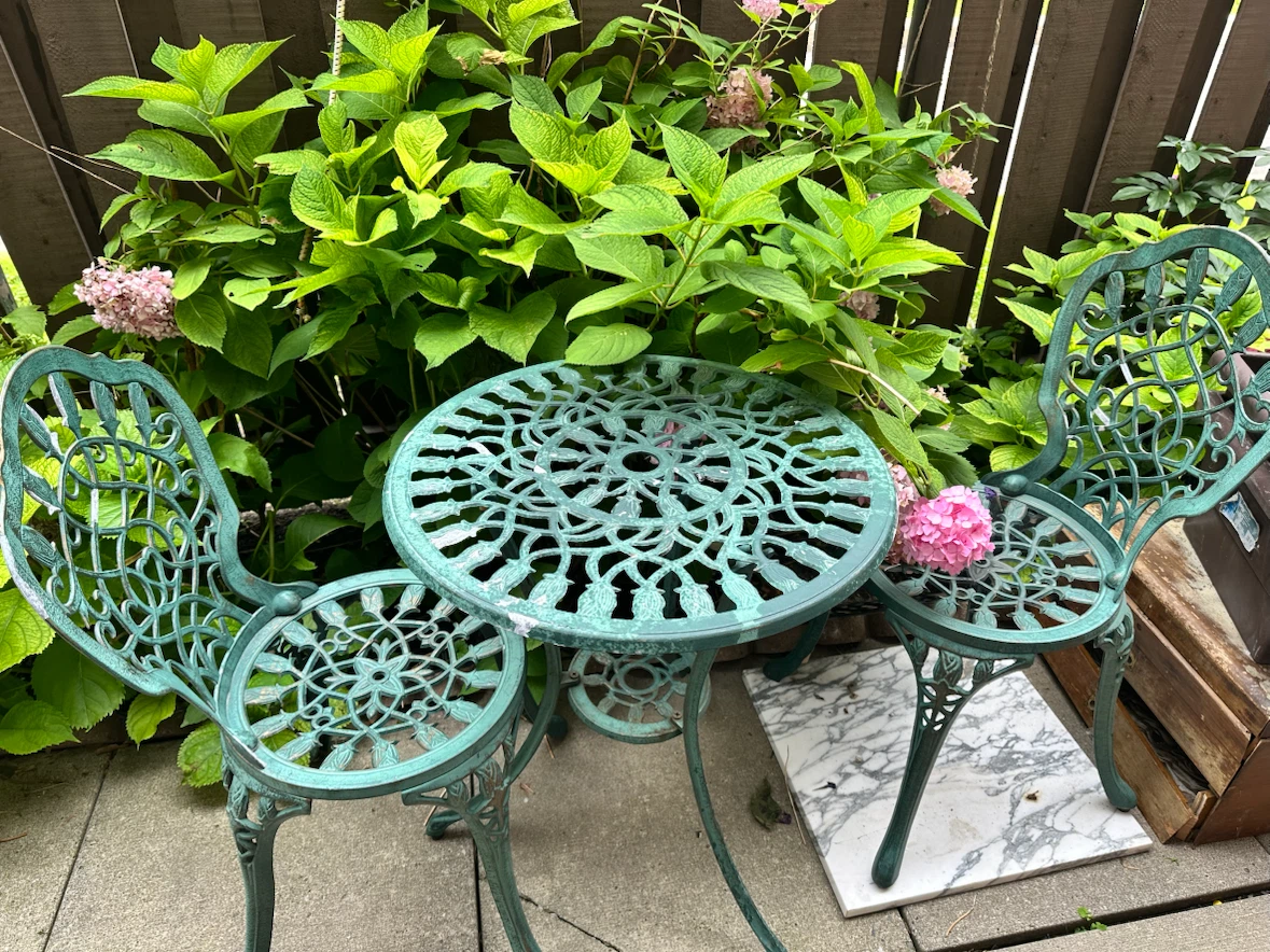 Green Cast Iron Bistro Set