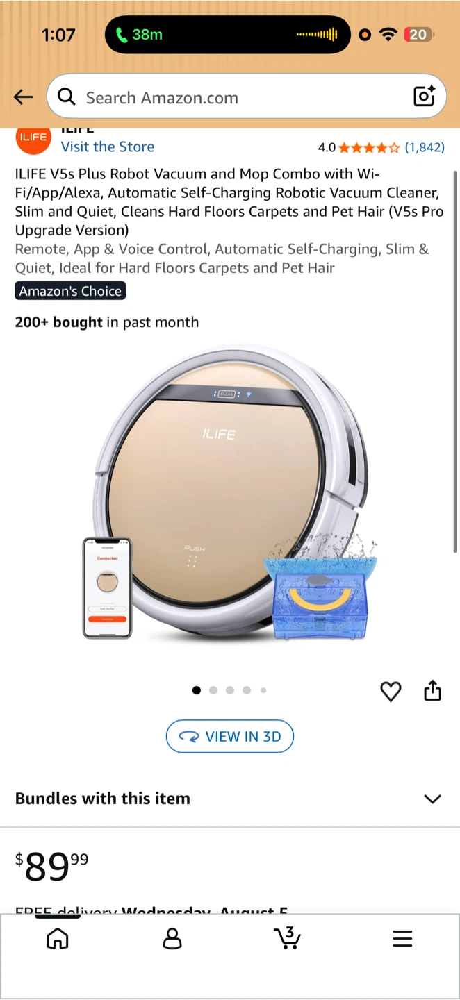 ILIFE V5s Plus Robotic Vacuum Cleaner - Gold