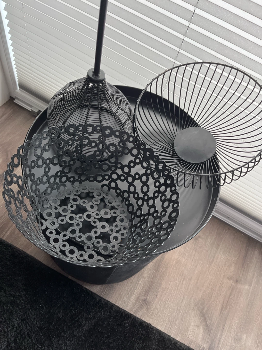 3 BLACK METAL DECOR PCS. $10 for ALL - photo 2