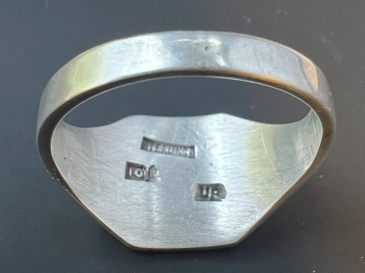 Vintage 10K Gold & Sterling Monogram Signet Ring - photo 5