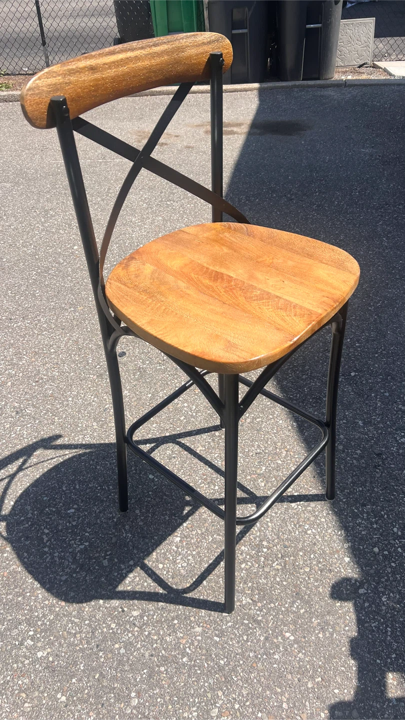 Wood Seat Bar Stool