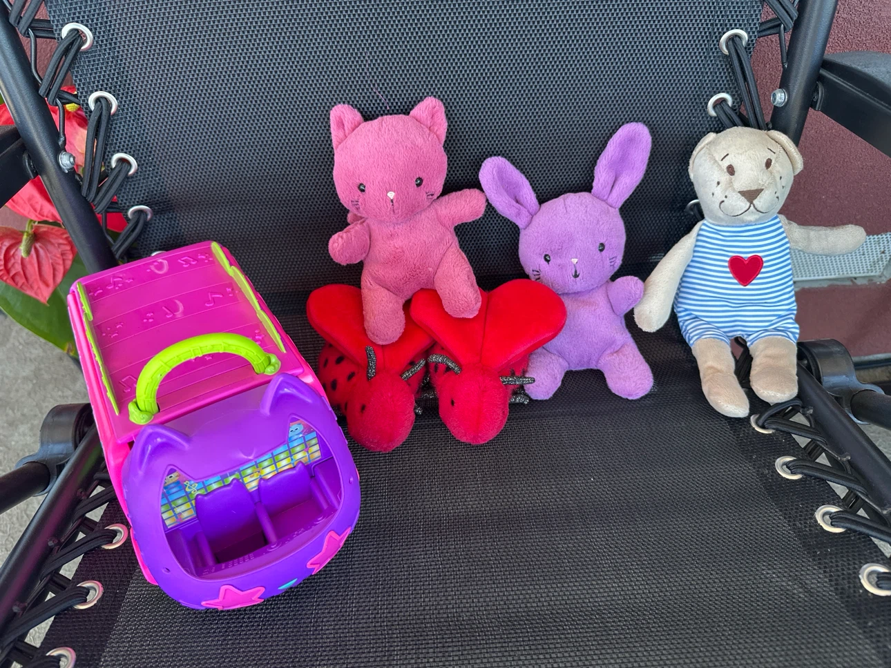 Plush Toys Bundle - Bear, Bunny, Cat, and Ladybug