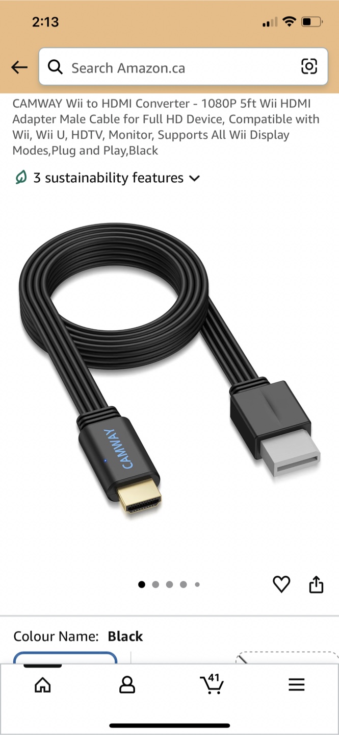 CAMWAY Wii to HDMI Converter Cable - 5ft