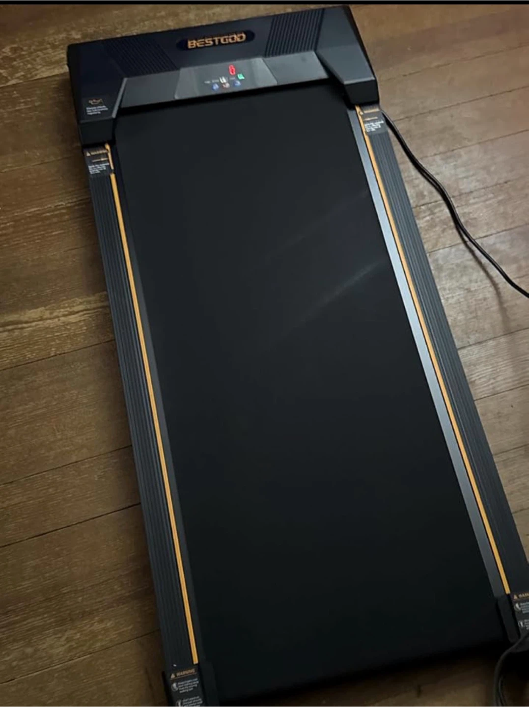 BESTGOD Walking Treadmill - Black - with handlebar