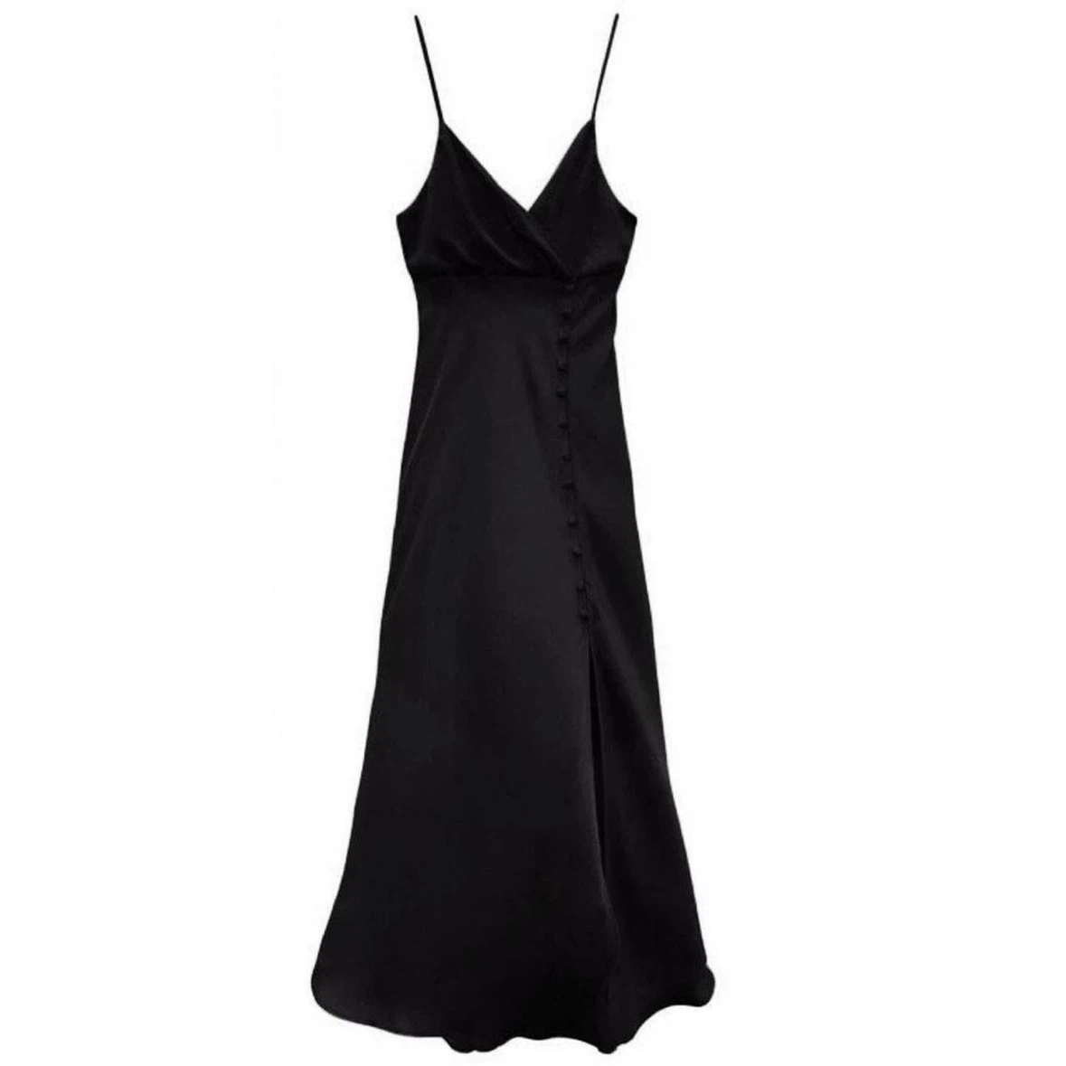 Black Satin Midi Dress Zara XS - photo 3