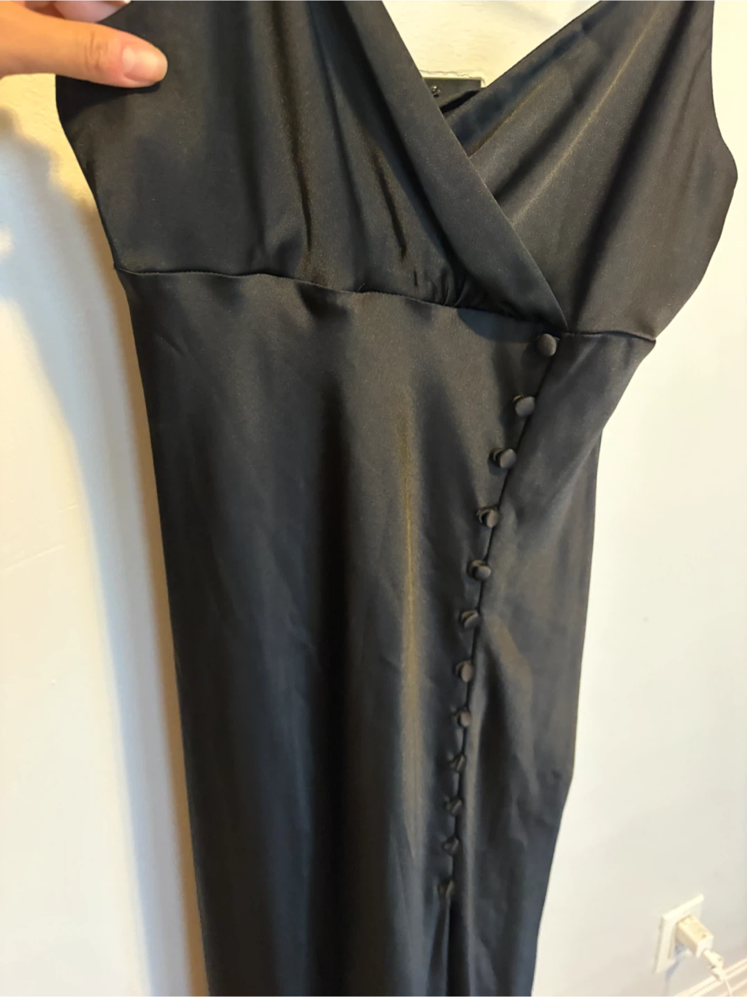 Black Satin Midi Dress Zara XS - photo 4