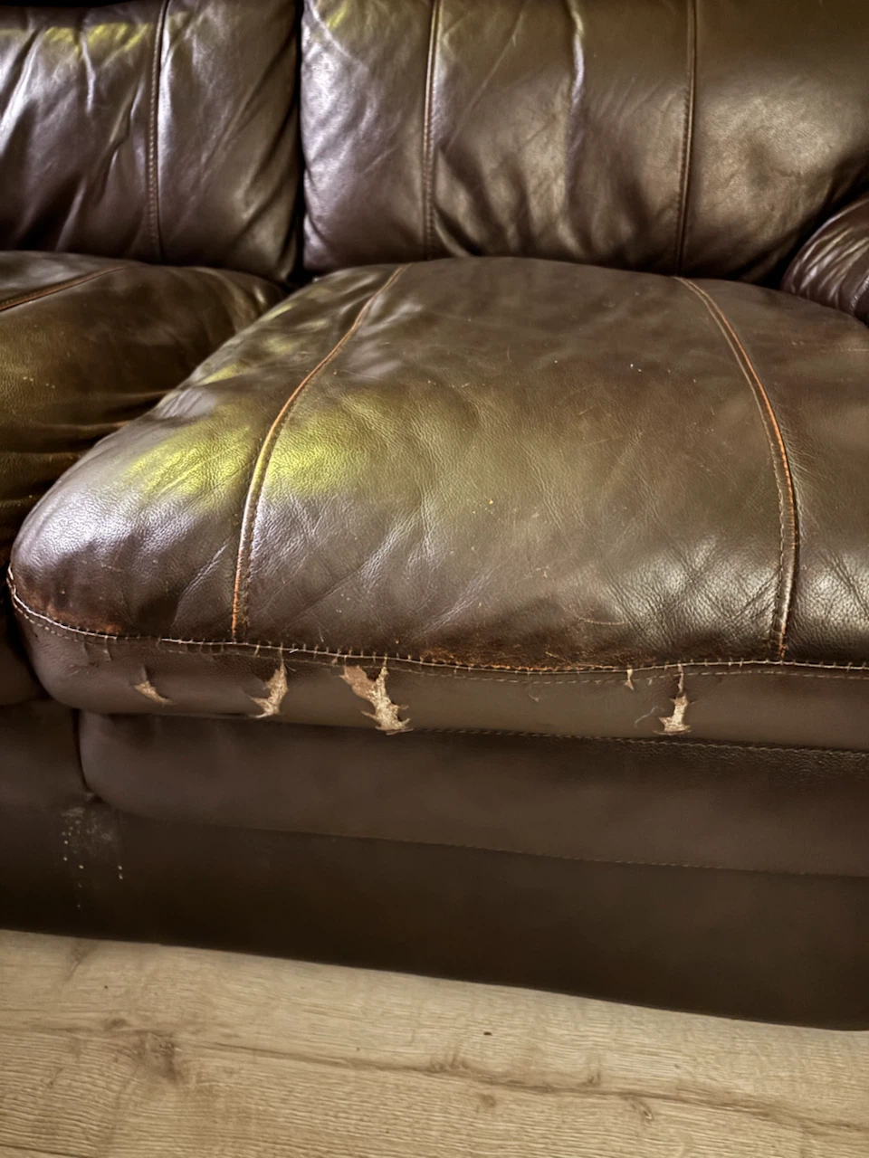 Leather couches for sale. Have some damage 150 for both