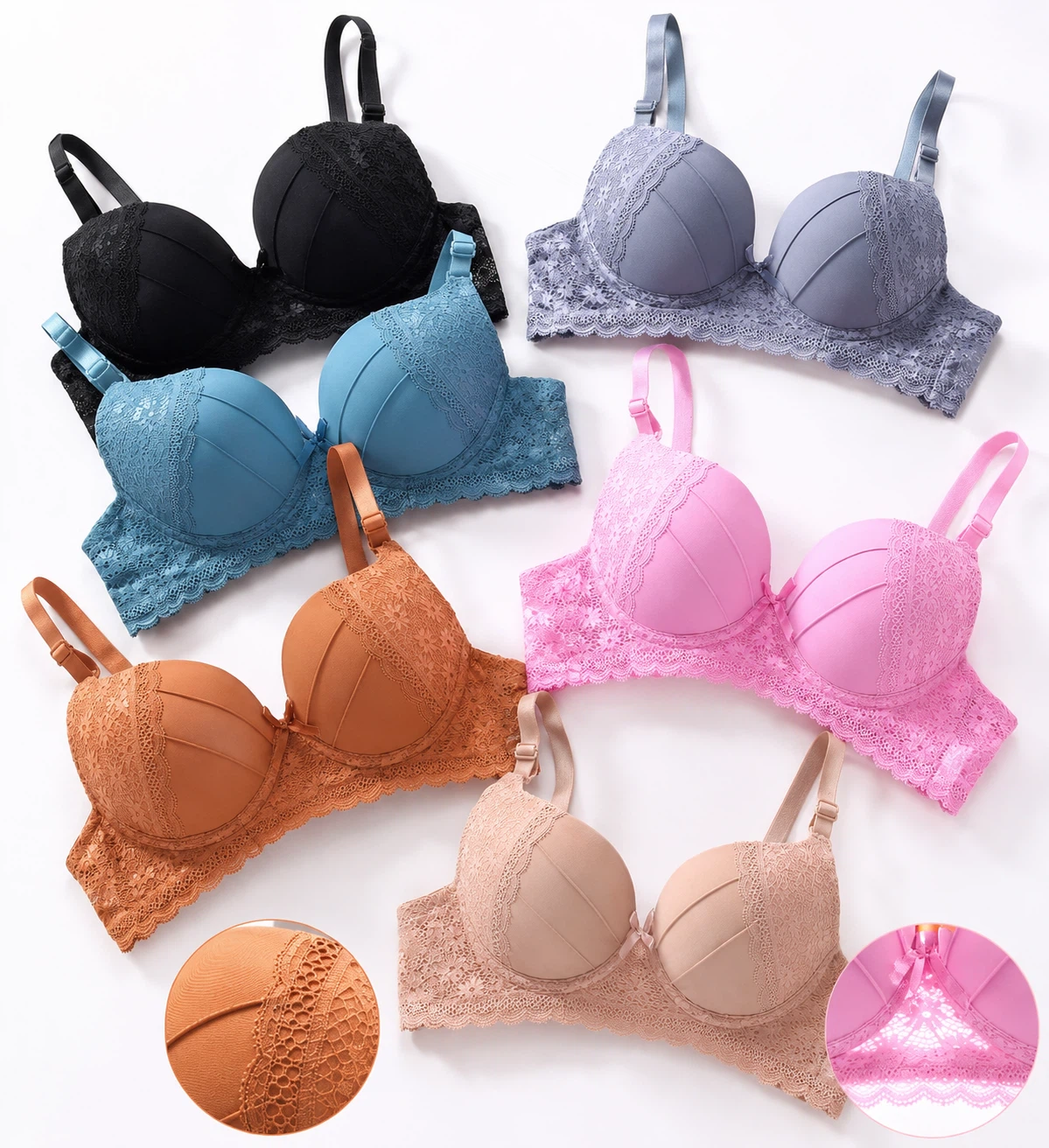 Women's Lace Padded Bra - Various Colours.      B10 - photo 3