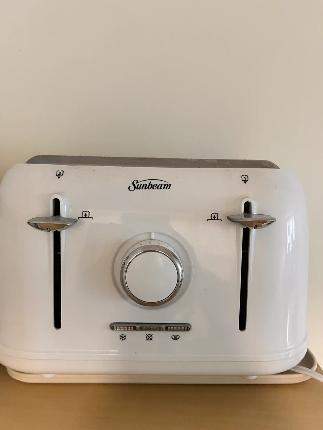 Sunbeam 2-Slice White Toaster