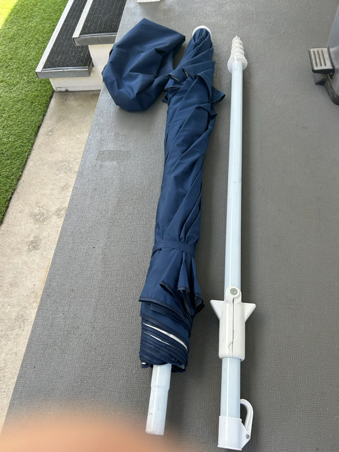 Blue Patio Umbrella with Pole - photo 2