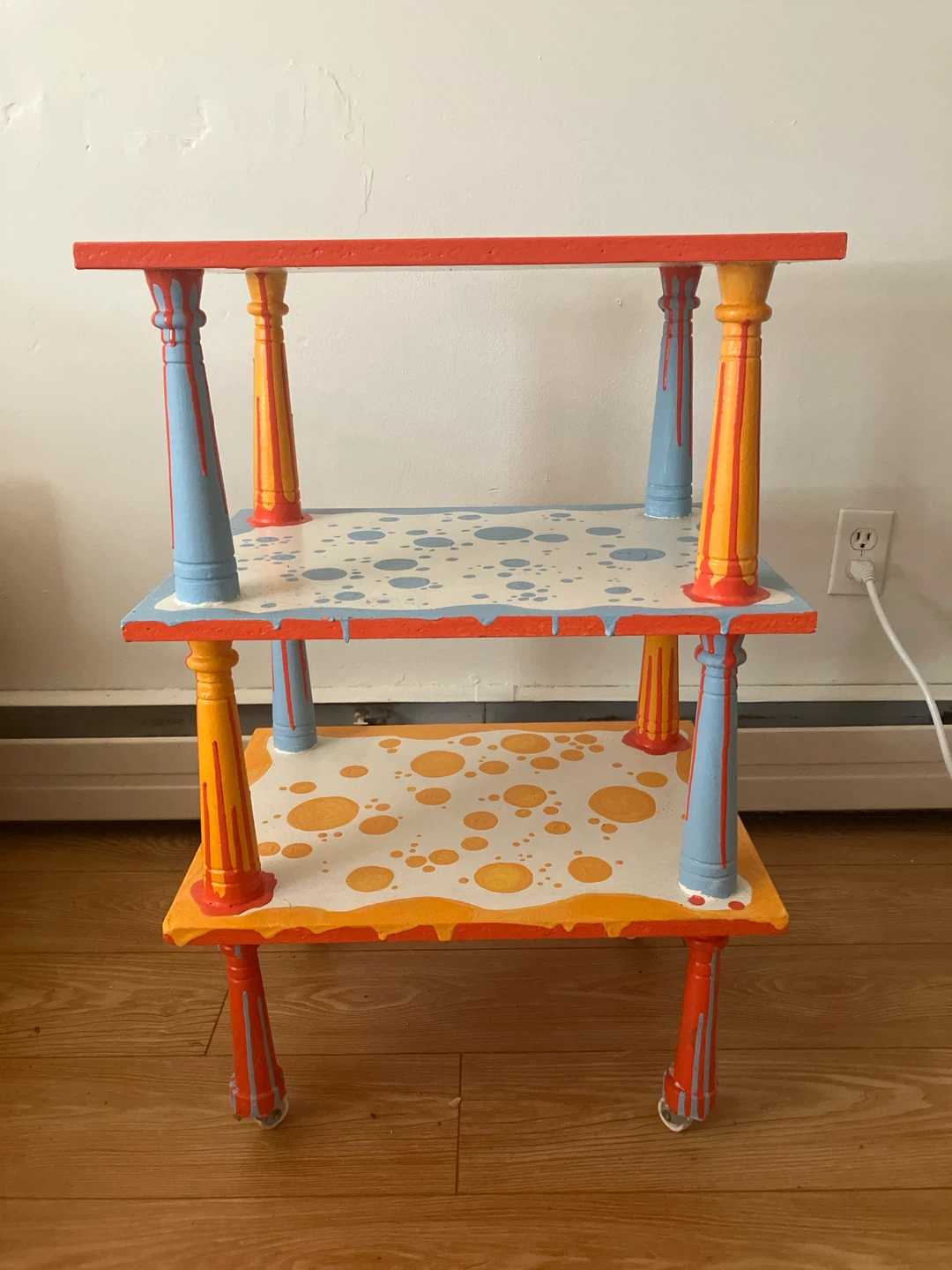 Painted 3-Tier Rolling Cart