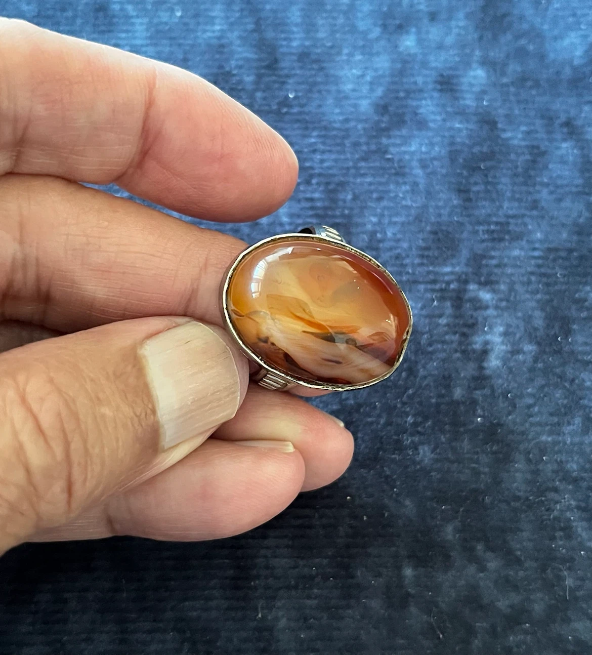 Mens Orange Aqeeq Ring not  Silver - photo 3
