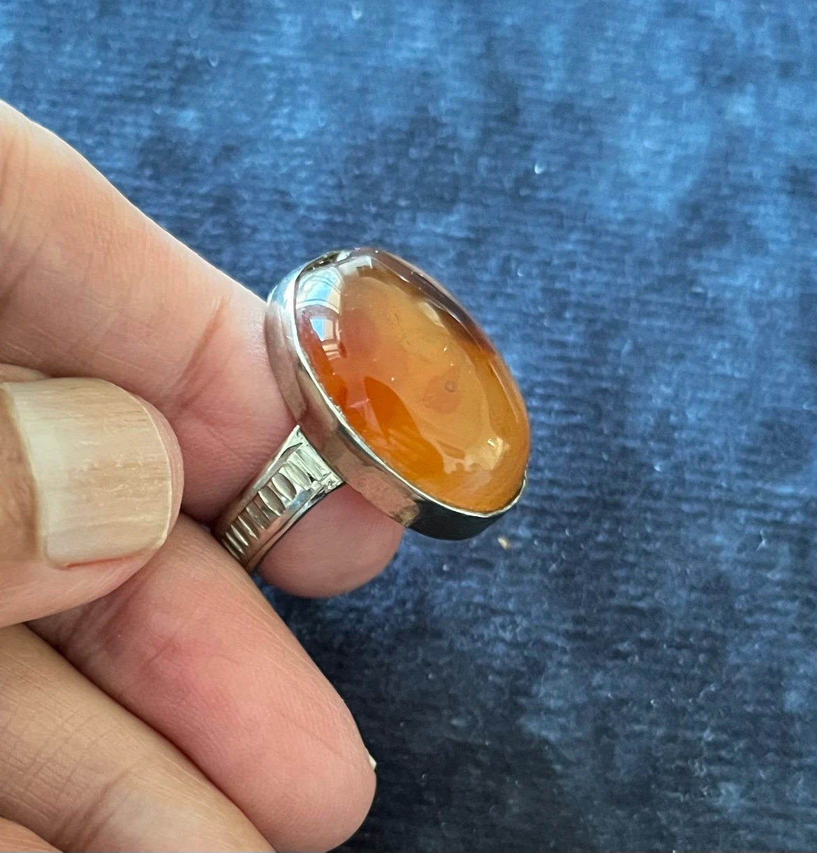 Mens Orange Aqeeq Ring not  Silver - photo 4