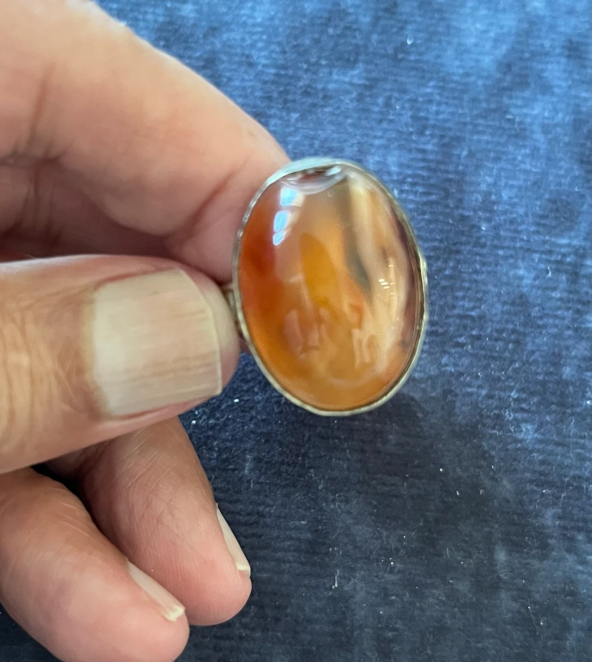 Mens Orange Aqeeq Ring not  Silver - photo 5