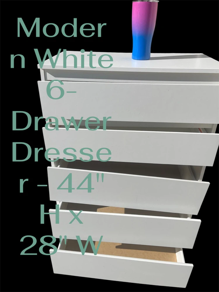 White 6-Drawer Dresser