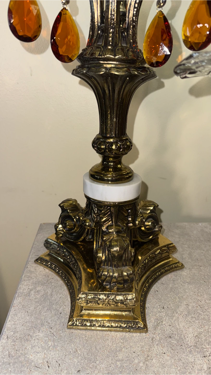Ornate Crystal  Table Lamps with Matching Decorative Bowl - photo 4