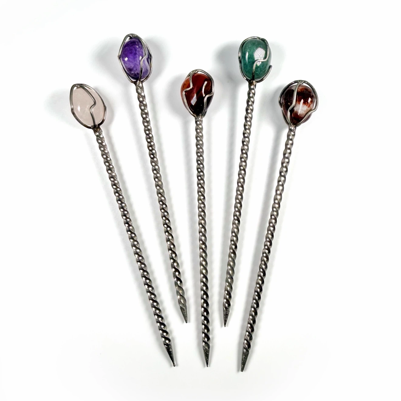 5x Semi-Precious Stone Cocktail Picks