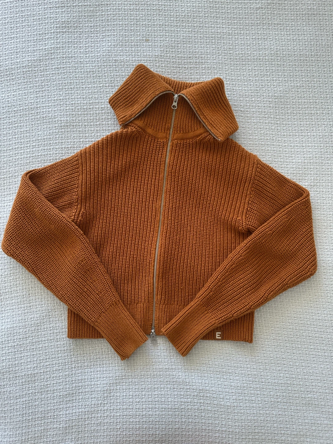 Everlane Organic Cotton Ribbed Zipper Sweater