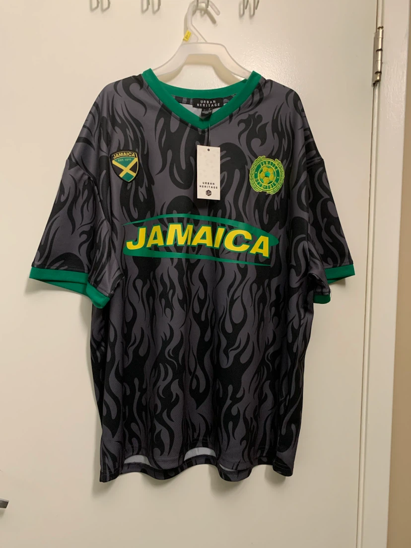 Urban Heritage Jamaica Flame Print Soccer Jersey