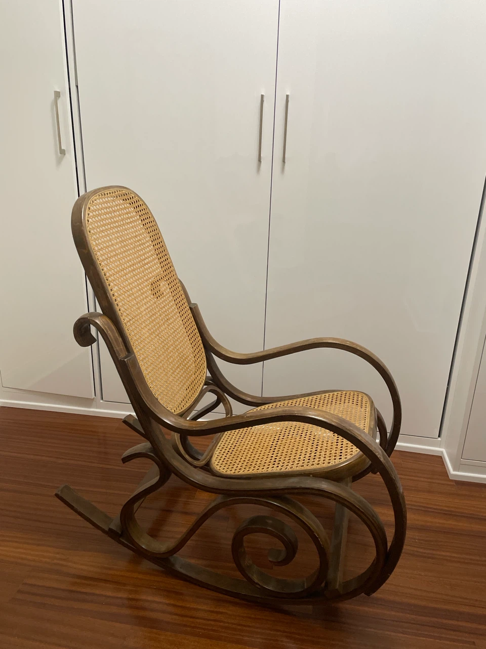 Vintage Bentwood- Style Cane Rocking Chair