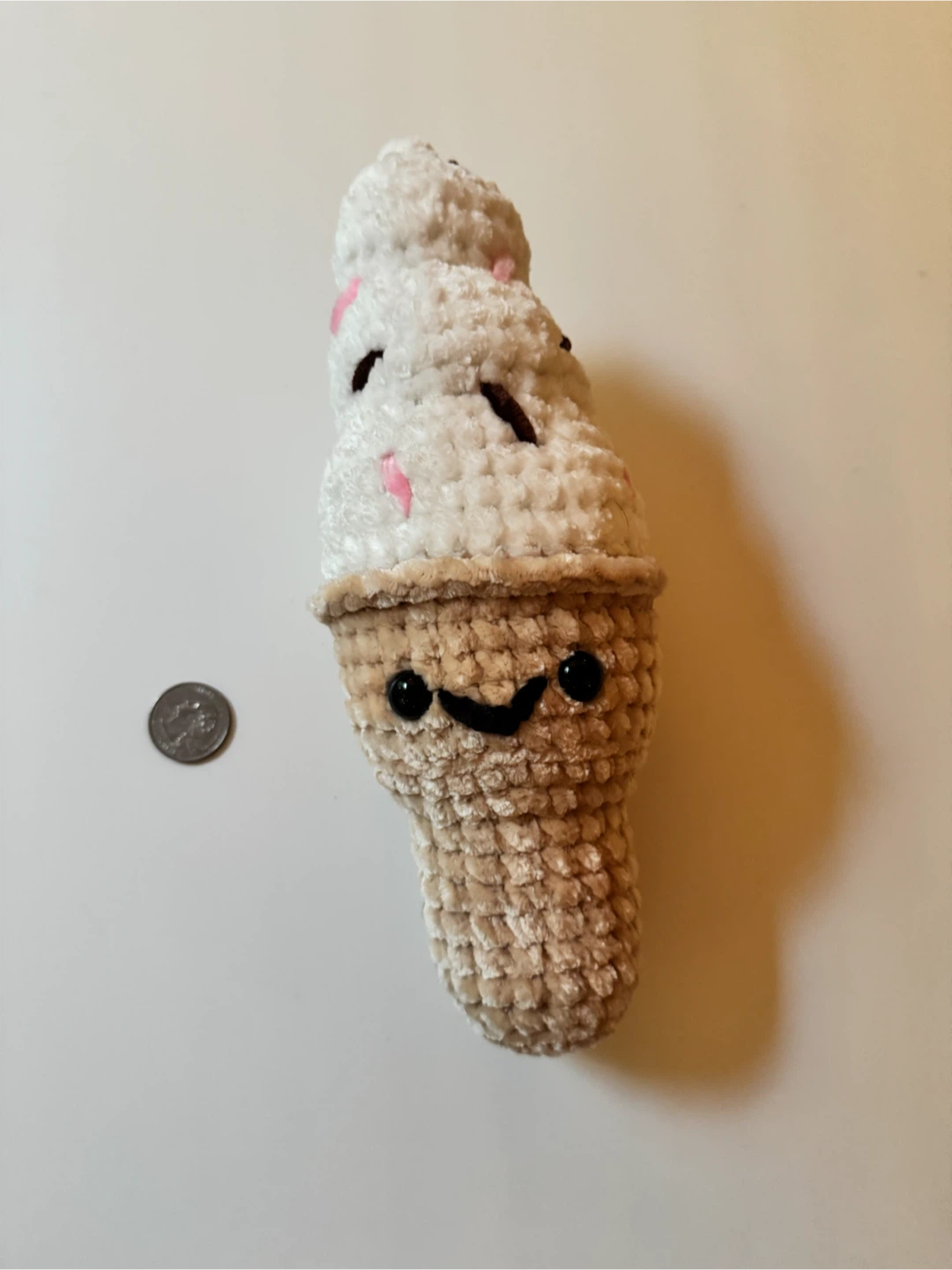 Crocheted Ice Cream Cone Plush Toy