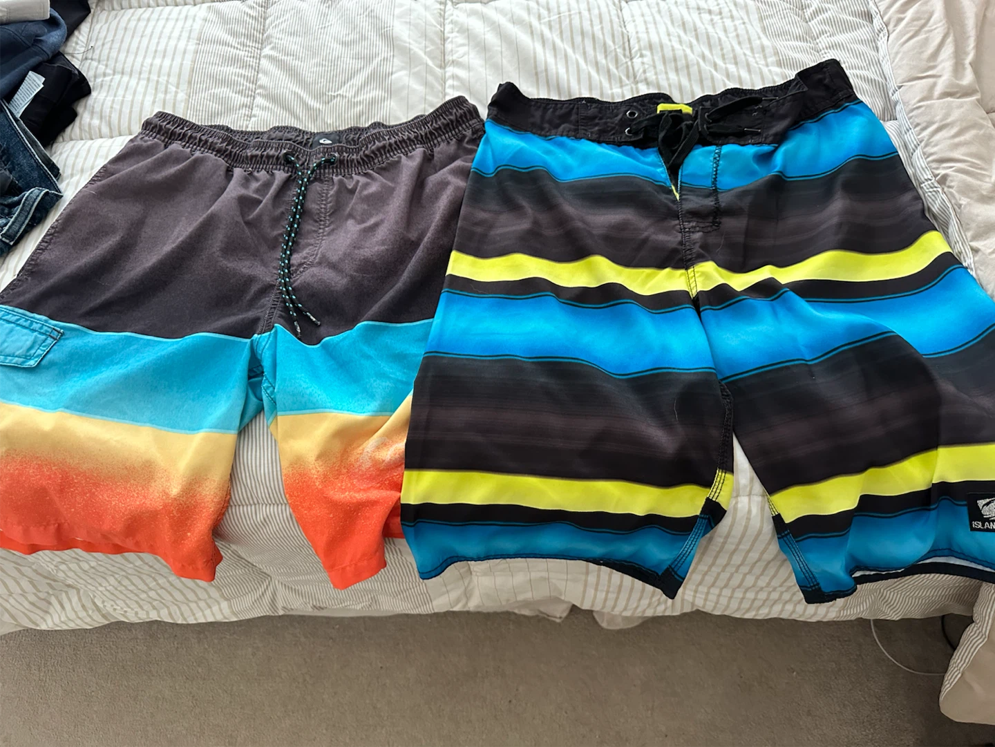 Swim shorts and Island Haze Board Shorts