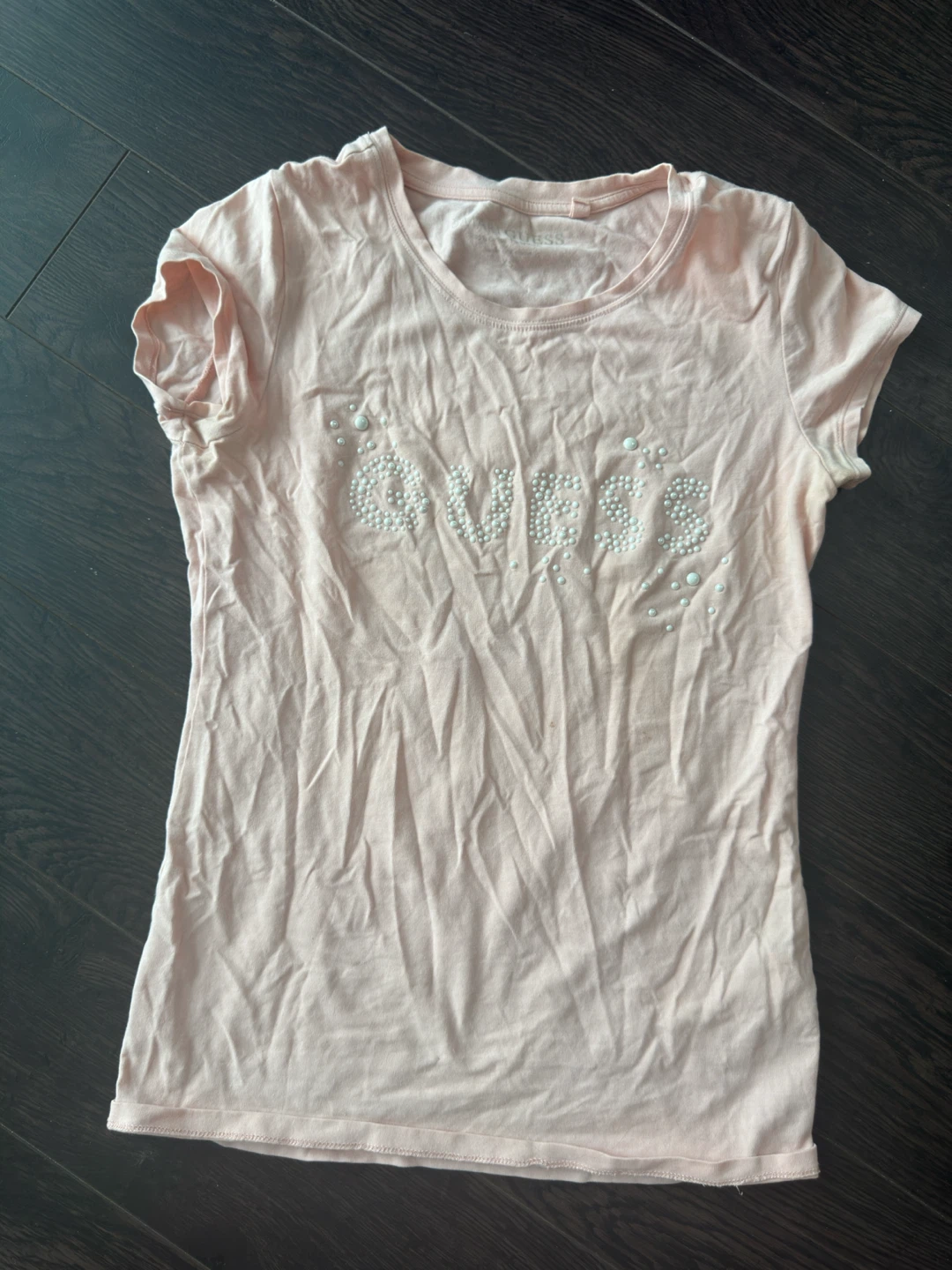 Guess Pink Rhinestone Logo T-Shirt