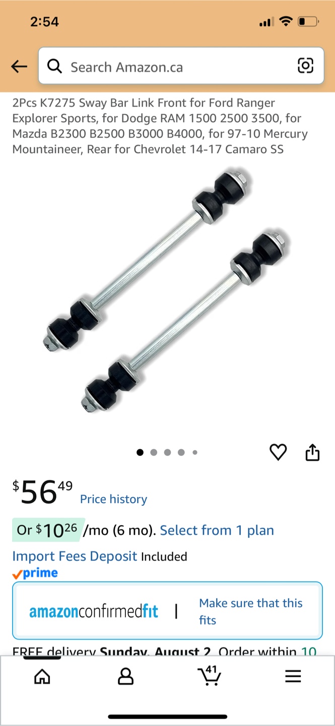 2Pcs K7275 Sway Bar Link Front