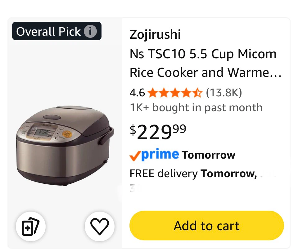 Zojirushi NS-TSC10 5.5 Cup Micom Rice Cooker